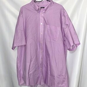 JOS A.BANKS TRAVELER MENS SIZE 2X   SHORT SLEEVE BUTTON DOWN SHIRT PURPLE CLEAN